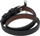 McQueen Black T-Bar Double Wrap Bracelet