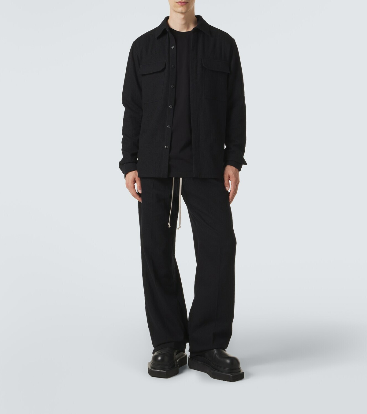 Rick Owens Work cotton and wool flannel shirt