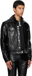 Courrèges Black Vinyl Trucker Jacket