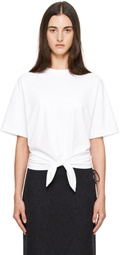 St. Agni White Cotton Jersey Split Back Top