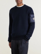 Moncler - Logo-Appliquéd Virgin Wool Sweater - Blue