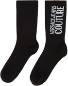 Versace Jeans Couture Black Logo Socks