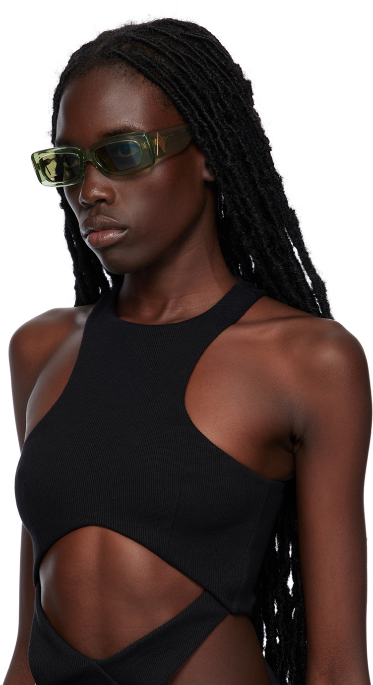 The Attico Green Linda Farrow Edition Mini Marfa Sunglasses The Attico