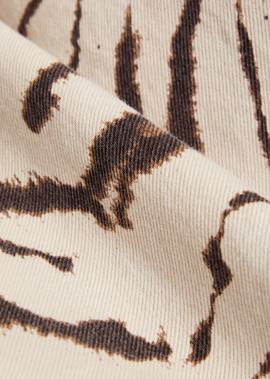 Ganni Lari Zebra-print Wide-leg Jeans White