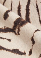 Ganni Lari Zebra-print Wide-leg Jeans White