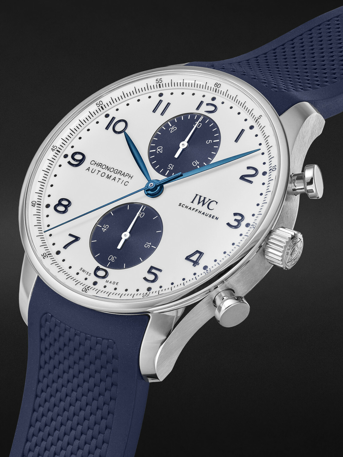 IWC Schaffhausen - Portugieser Automatic Chronograph 41mm Stainless Steel and Rubber Watch, Ref. No. IW371620