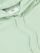 AMI PARIS - Logo-Embroidered Cotton-Jersey Hoodie - Green