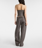 Magda Butrym Low-rise herringbone wool-blend barrel-leg pants
