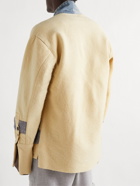 Greg Lauren - Distressed Denim-Trimmed Wool and Cotton-Blend Jacket - Neutrals
