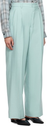 AMI Alexandre Mattiussi Blue Pleated Trousers