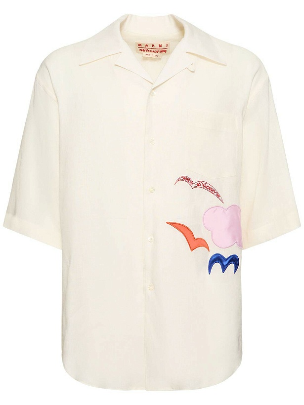 Photo: MARNI - Embroidered Linen Boxy Shirt