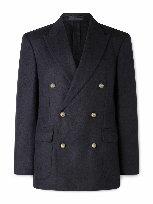 Photo: Dunhill - Double-Breasted Cashmere Blazer - Blue