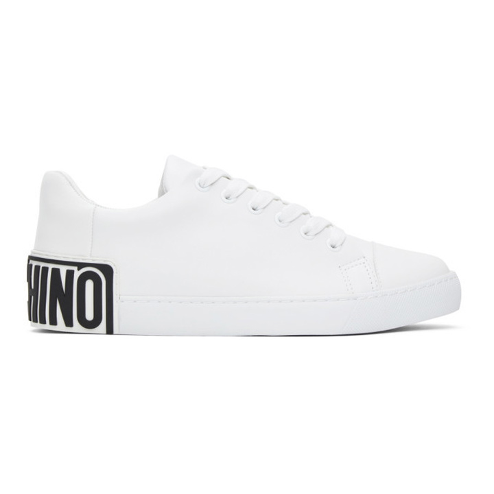 Photo: Moschino White Heel Logo Sneakers