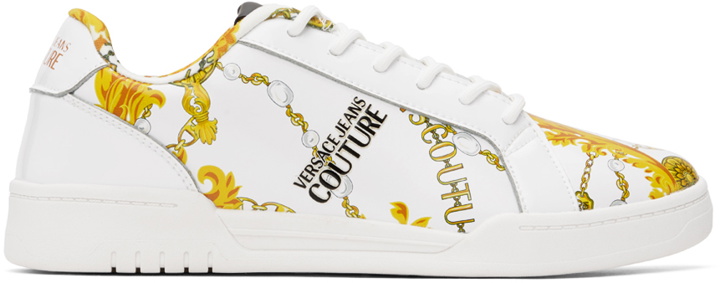 Photo: Versace Jeans Couture White & Gold Brooklyn Sneakers