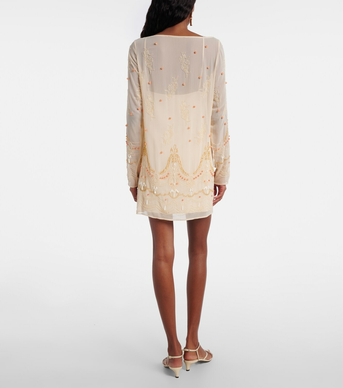 Xu Zhi Embellished chiffon minidress