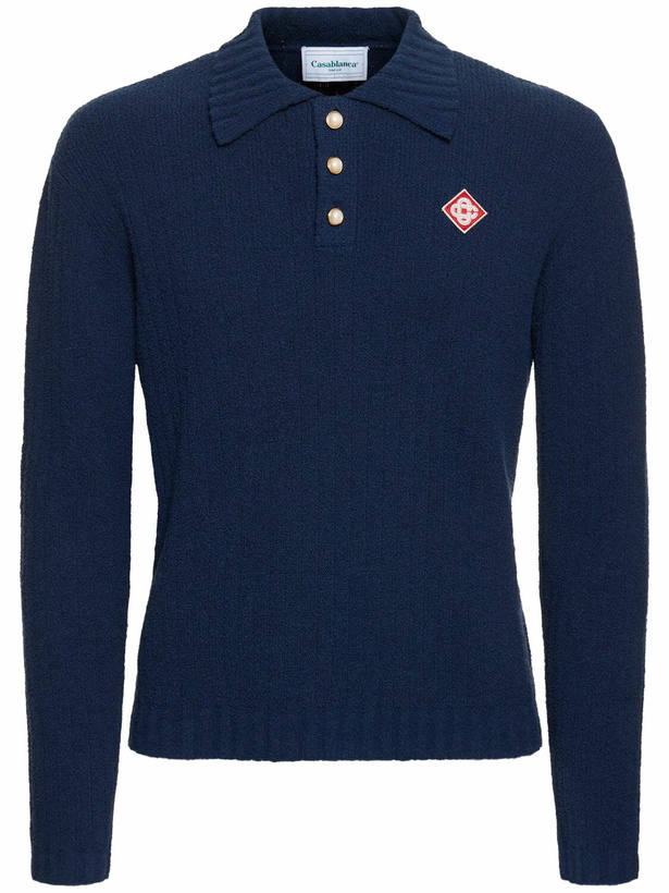 Photo: CASABLANCA Bouclé Cotton Blend Knit Polo