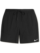 NIKE RUNNING - Flex Stride Run Division Crinkled Stretch-Nylon and Shell Shorts - Black