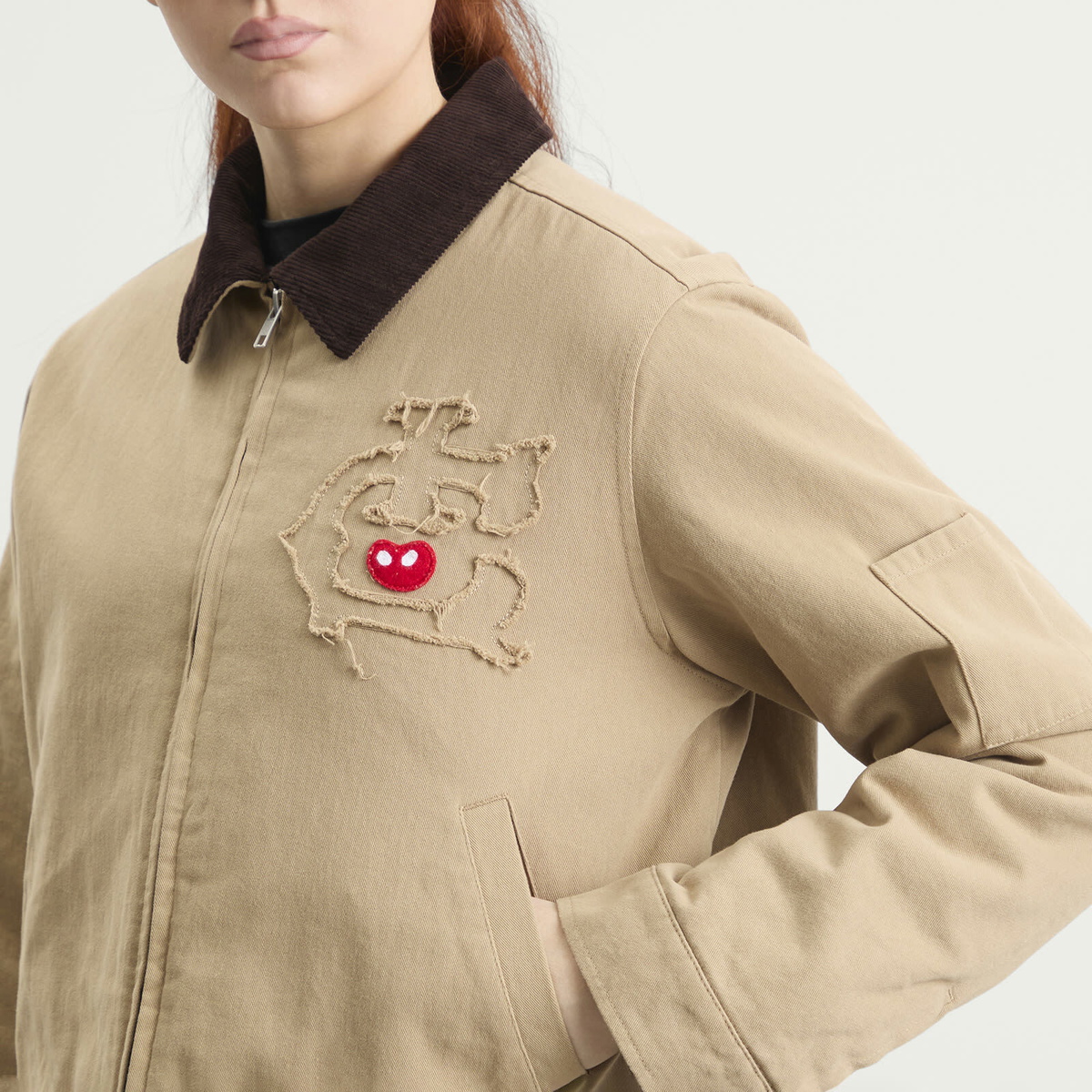 ICECREAM Women's Team IC Cropped Work Jacket in Beige