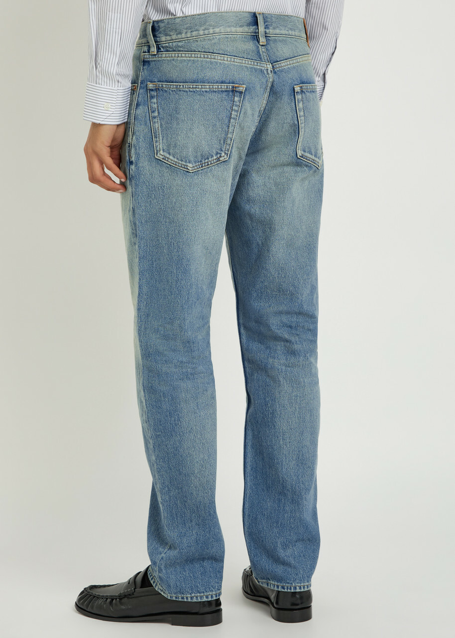Saint Laurent Tapered-leg Denim Jeans Indigo