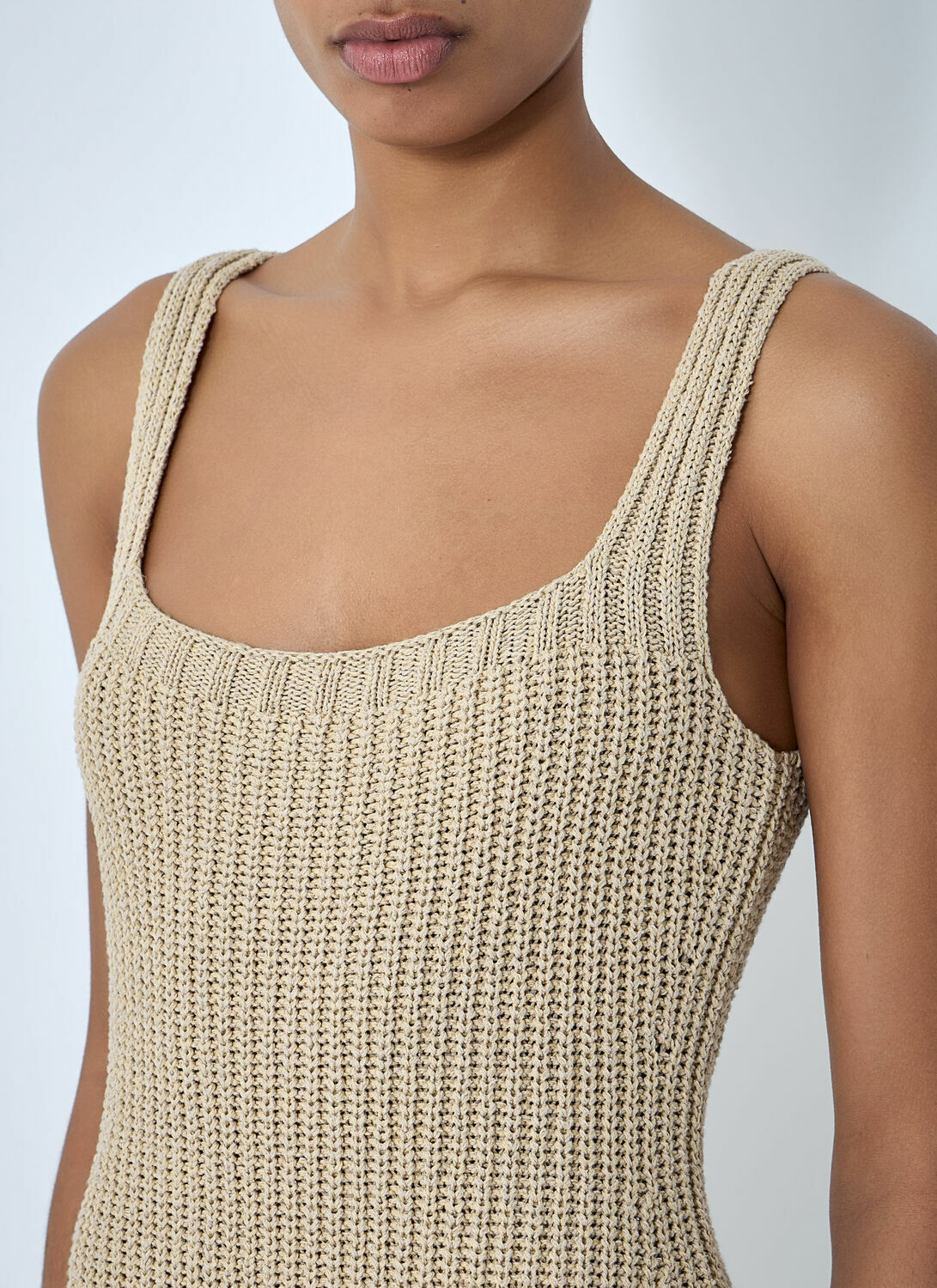 Khaite Lex Ribbed-Knit Maxi Dress