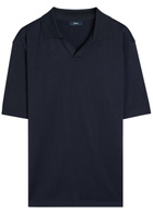Herno Derby Knit Cotton Polo top Navy