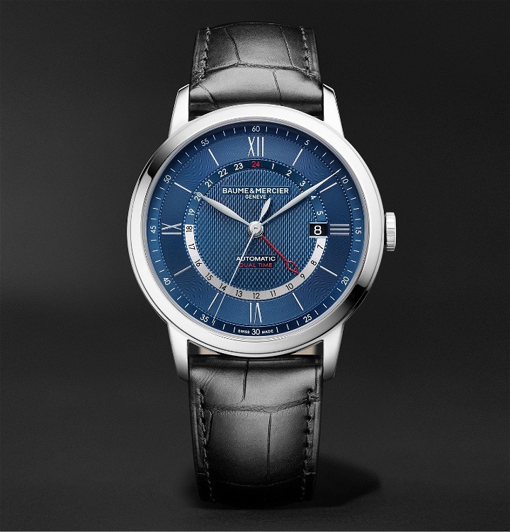 Photo: Baume & Mercier - Classima Automatic 42mm Stainless Steel and Alligator Watch, Ref. No. M0A10482 - Blue