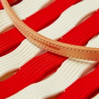 LASTFRAME Women's Stripe Mesh Market Bag Medium in Red/Ivory