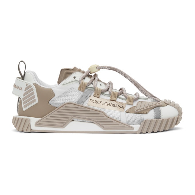 Photo: Dolce and Gabbana White and Beige NS1 Sneakers