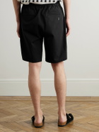 Folk - Assembly Wide-Leg Cotton-Blend Seersucker Shorts - Black