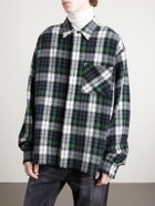 CELINE - Checked Cashmere Overshirt - Blue