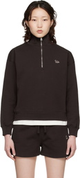 Maison Kitsuné Brown Baby Fox Half Zip Sweatshirt