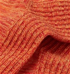 The Workers Club - Mélange Ribbed Cotton-Blend Socks - Orange