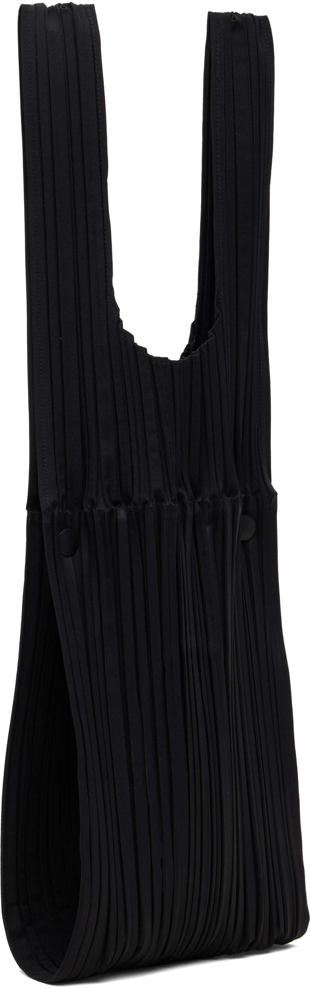 PLEATS PLEASE ISSEY MIYAKE Black Pleats Bridge Tote