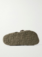 LOEWE - Paula's Ibiza Ease Buckled Brushed-Suede Slides - Green