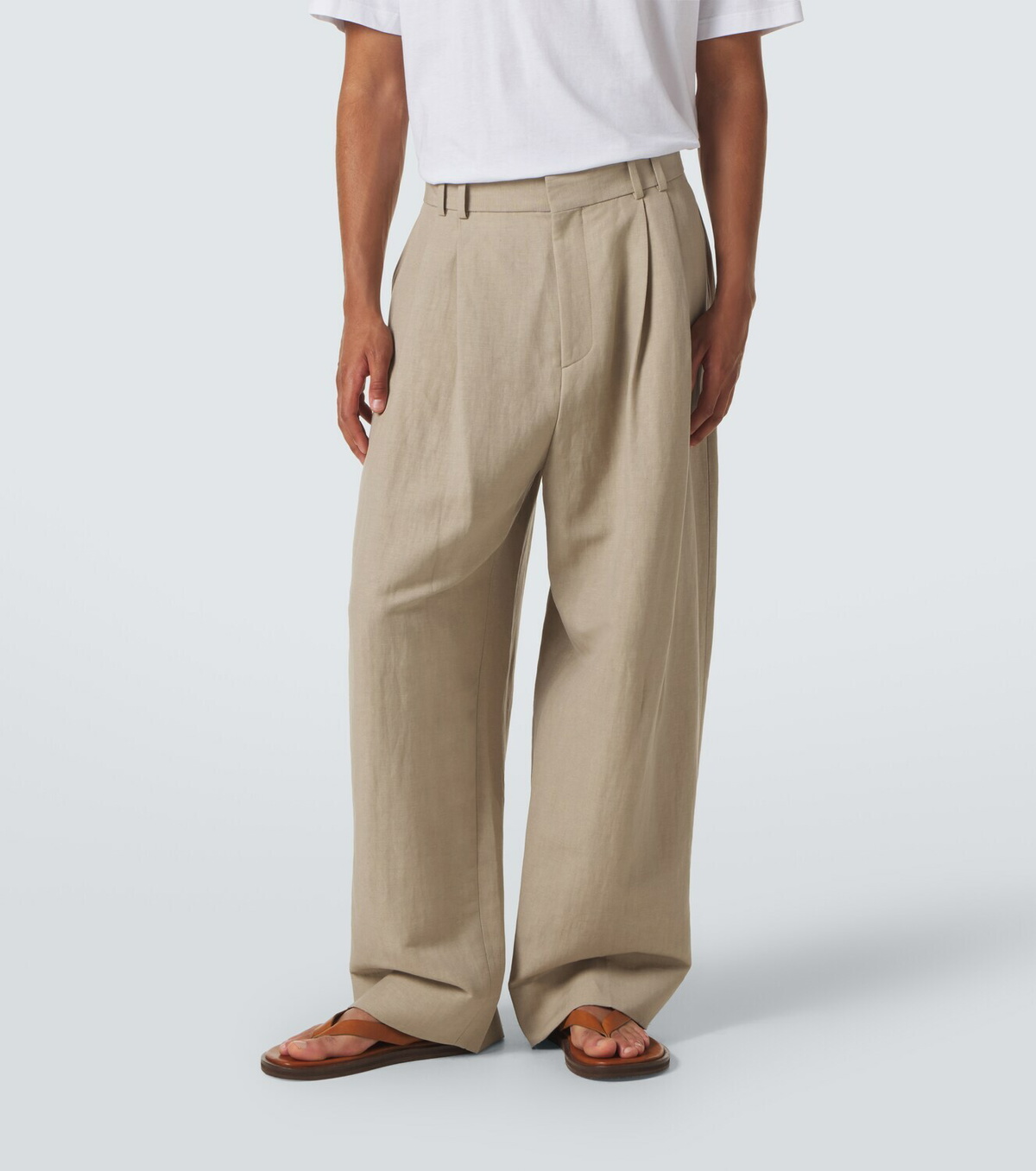 Studio Nicholson Linen and wool wide-leg pants