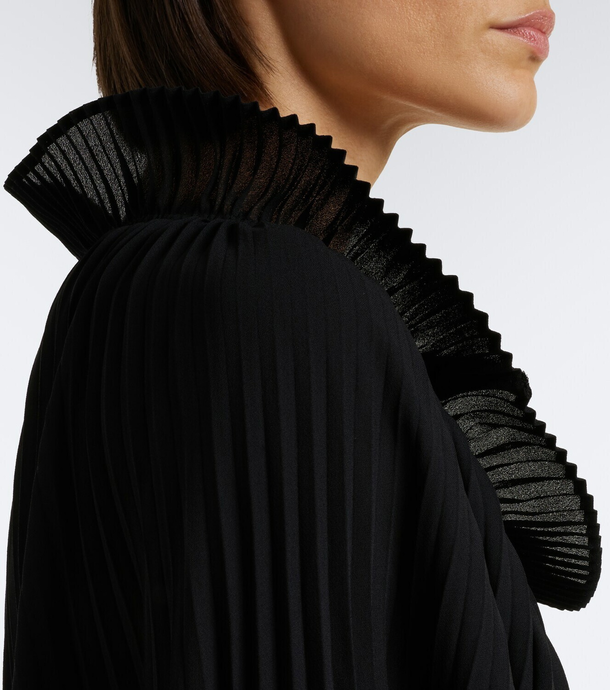 Junya Watanabe Pleated wool-paneled midi dress