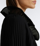 Junya Watanabe Pleated wool-paneled midi dress