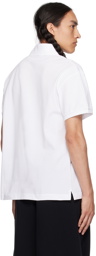 Palm Angels White Embroidered Polo