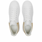 Alexander McQueen Men's Heel Tab Wedge Sole Sneakers in White/Beige