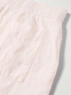 James Perse - Straight-Leg Garment-Dyed Linen Drawstring Shorts - Pink