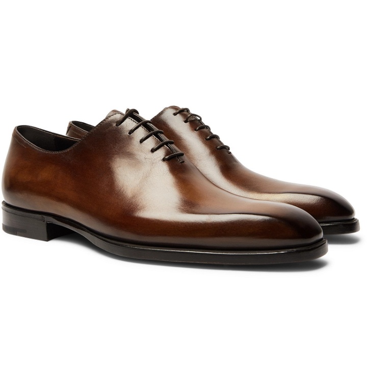 Photo: Berluti - Alessandro Capri Leather Whole-Cut Oxford Shoes - Brown