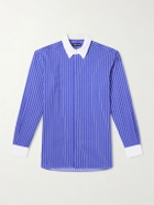 TOM FORD - Pinstriped Silk Shirt - Blue