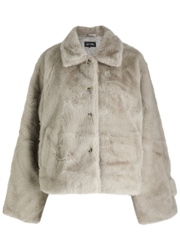 Photo: Meotine Kelly Cropped Faux fur Jacket Grey