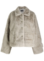 Meotine Kelly Cropped Faux fur Jacket Grey