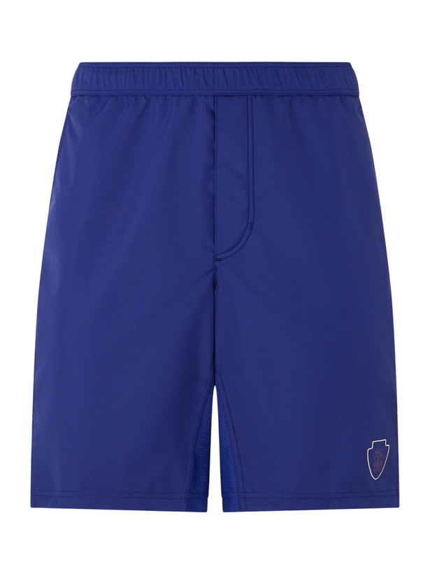 Photo: Brunello Cucinelli - Straight-Leg Shell Tennis Shorts - Blue