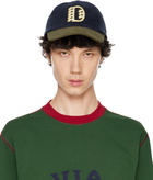 Drake's Navy & Khaki Moleskin Baseball Cap