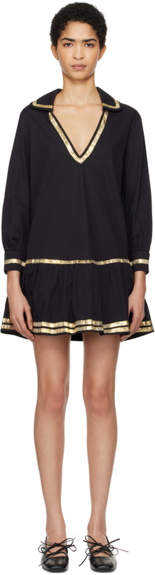 Photo: Bode Black Tinsel Tape Minidress