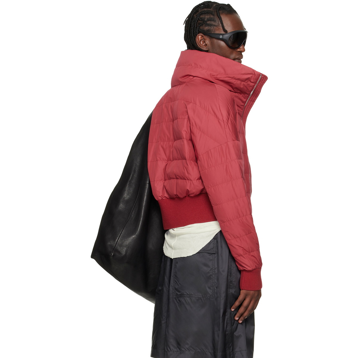 Rick Owens Moncler + Rick Owens Red Cropped Down Jacket