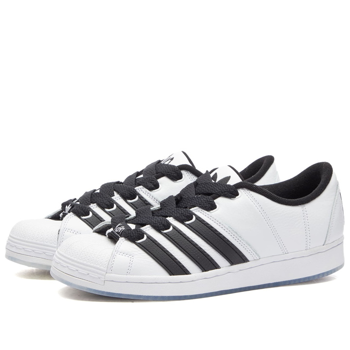 Photo: Adidas Men's x KORN SUPERMODIFIED Sneakers in White/Black/Pantone