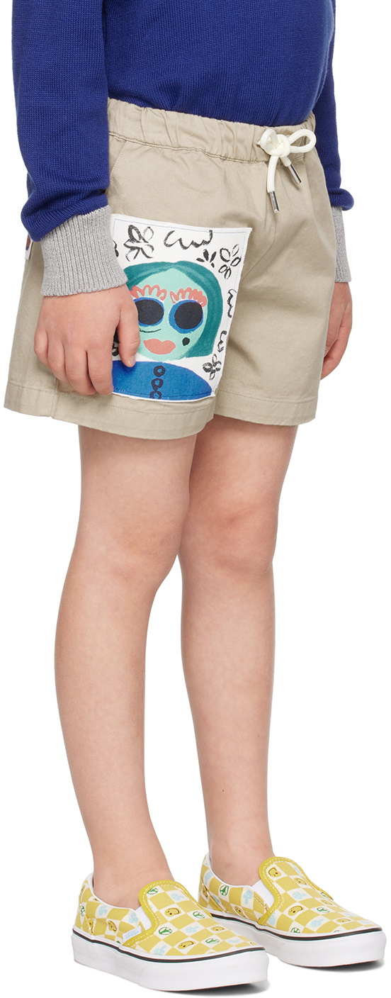 Marni Kids Beige Elasticized Shorts